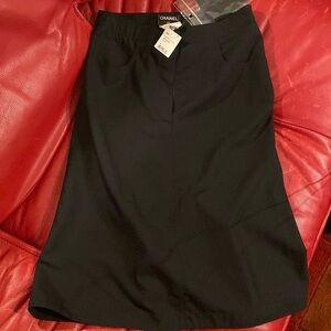 VINTAGE NWT Chanel Black Nylon Skirt